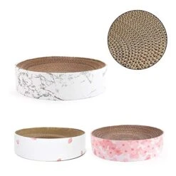 YangYan Cat Toy Large Bowl-Shaped Cat Bed Cat Sofa Customized Corrugated Paper Cat Scratch Board Pet Supplies (Color : A, Size : M)