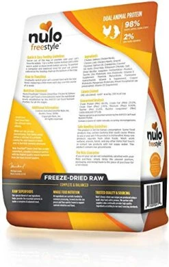 Nulo Freeze Dried Raw Cat Food Variety Pack: Natural Grain Free Formula With GanedenBC30 Probiotics For Digestive & Immune Health - All Ages & Breeds - 2 X 3.5oz Bags (Chicken/Salmon & Turkey/Duck) 10 Nulo Freeze Dried Raw Cat Food Variety Pack: Natural Grain Free Formula With GanedenBC30 Probiotics For Digestive & Immune Health - All Ages & Breeds - 2 X 3.5oz Bags (Chicken/Salmon & Turkey/Duck) -Greenies Pet Store 51mpdfscaUL