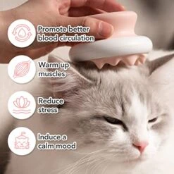 McLovin’s Multifunctional Pet Hair Brush | Soothing Cat Massager Brush | Gentle Dog Grooming Comb | Pet Shampoo Brush With Sharp Soft Silicone Bristles | Easy Mat Remover For Short/Long Hair (Pink)