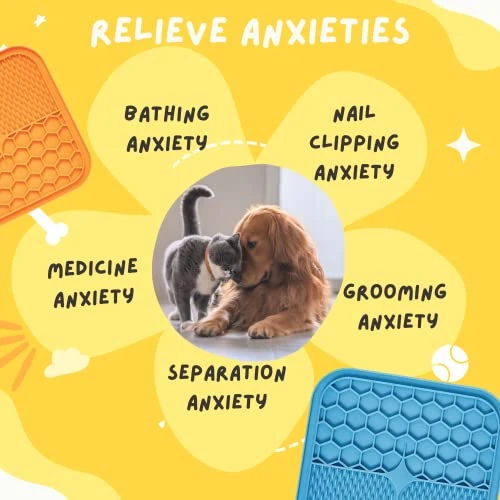 GENERIC Lick Mat For Dog And Cat, 2 Pack With Suction And Spatula, Anxiety And Boredom Relief, Great For Peanut Butter Blue, Orange 4 GENERIC Lick Mat For Dog And Cat, 2 Pack With Suction And Spatula, Anxiety And Boredom Relief, Great For Peanut Butter Blue, Orange - Image 3