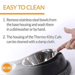 K&H Pet Products Thermo-Kitty Café Outdoor Heated Cat Bowl - No More Frozen Food Or Water -Greenies Pet Store 51nhvrxPKOL