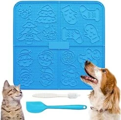 Femont X Large Licking Mat For Dog Slow Feeder Mat With 165 Strong Suction Cups For Peanut Butter,BPA Free Lick Pad For Pet Relieving Anxiety,Boredom,Grooming,Training(Blue,1 Spatula,1 Brush) 17 Femont X Large Licking Mat For Dog Slow Feeder Mat With 165 Strong Suction Cups For Peanut Butter,BPA Free Lick Pad For Pet Relieving Anxiety,Boredom,Grooming,Training(Blue,1 Spatula,1 Brush) -Greenies Pet Store 51oFMgRvZnL. AC