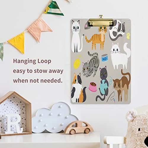 Cute Kitty Cat With Cat Breeds Toys And Food Plastic Clipboard Lovely Cat Kitchen Clipboards Low Profile Clip Boards For Students Office Man Woman Kids Standard A4 Letter Size 12.5x9 Inch Silver 8 Cute Kitty Cat With Cat Breeds Toys And Food Plastic Clipboard Lovely Cat Kitchen Clipboards Low Profile Clip Boards For Students Office Man Woman Kids Standard A4 Letter Size 12.5x9 Inch Silver - Image 6