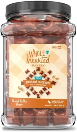 WholeHearted Peanut Butter Flavor Pretzel Nuggets Treats For Dogs, 1.5 Lbs. -Greenies Pet Store 51p ILCevVL. AC