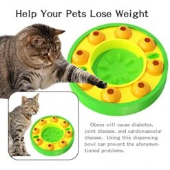 GENERIC Dog Cat Puzzle Toys, Cat Kitten Brain Toys Mentally Stimulation Toys Puzzle Feeder, Interactive Dog Cat Toys, Treat Dispenser Chew Toy Games, Dispensing Bowl Gifts For Puppy (Green And Yellow) -Greenies Pet Store 51p8D0h2TYL