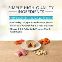 Blue Buffalo Basics Skin & Stomach Care, Grain Free Natural Adult Pate Wet Cat Food, Indoor Turkey 3-oz Cans (Pack Of 24) -Greenies Pet Store 51pIDicMv3L
