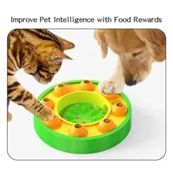 GENERIC Dog Cat Puzzle Toys, Cat Kitten Brain Toys Mentally Stimulation Toys Puzzle Feeder, Interactive Dog Cat Toys, Treat Dispenser Chew Toy Games, Dispensing Bowl Gifts For Puppy (Green And Yellow) -Greenies Pet Store 51pVhxgb0dL