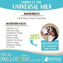 Raw Paws Whole Goat Milk Powder For Dogs And Cats, 7-oz - Goats Milk For Dogs Made In USA - Natural Kitten & Puppy Milk Replacement Formula - Dry Pet Goat Milk Food Topper - Pet Nutritional Supplement 12 Raw Paws Whole Goat Milk Powder For Dogs And Cats, 7-oz - Goats Milk For Dogs Made In USA - Natural Kitten & Puppy Milk Replacement Formula - Dry Pet Goat Milk Food Topper - Pet Nutritional Supplement -Greenies Pet Store 51pzBytkeAL