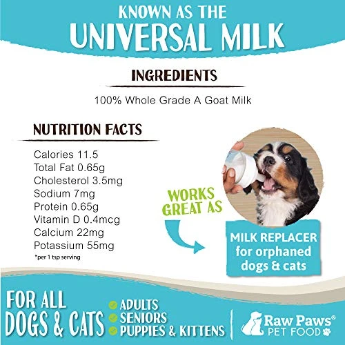 Raw Paws Whole Goat Milk Powder For Dogs And Cats, 7-oz - Goats Milk For Dogs Made In USA - Natural Kitten & Puppy Milk Replacement Formula - Dry Pet Goat Milk Food Topper - Pet Nutritional Supplement 6 Raw Paws Whole Goat Milk Powder For Dogs And Cats, 7-oz - Goats Milk For Dogs Made In USA - Natural Kitten & Puppy Milk Replacement Formula - Dry Pet Goat Milk Food Topper - Pet Nutritional Supplement - Image 4