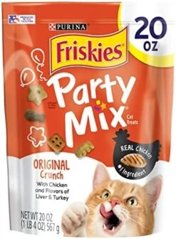 Purina Friskies Made In USA Facilities Cat Treats, Party Mix Original Crunch - 30 Oz. Pouch -Greenies Pet Store 51qTvJGmDxL. AC