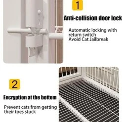 Cat Enclosures For Outside Universal Wheels Easy To Move, Designed From Metal Durable Suitable For Cats, Dogs, Rabbits, Blue/Pink (Color : Blue, Size : 78 * 55 * 107cm) -Greenies Pet Store 51r3utjivcL