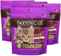 Herbsmith Sassy Cat Treats - Freeze Dried Chicken Treats – All Natural Treats For Cats - Bundle- Duck, Chicken, Rabbit, Turkey, Whitefish, And Salmon -Greenies Pet Store 51rDMvH2BqL. AC