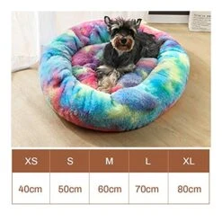 YangYan Soft Long Plush Cat Bed Round Plush Cat Bed House Round Pet Dog Bed For Small Dogs Cats Nest Winter Warm Sleeping Bed Puppy Mat (Color : A, Size : 40cm) -Greenies Pet Store 51rePbs89lL