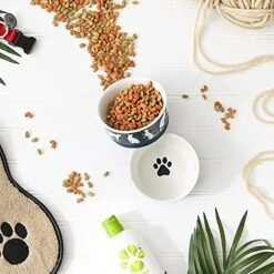 Bone Dry Ceramic Pet Silhouette Collection, Small Set, 4.25x2, Navy, Cat's Meow, 2 Piece (Pack Of 2) -Greenies Pet Store 51rzcZefL6L