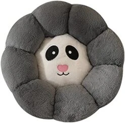 JENPECH Round Flower Shape Plush Cats Bed House Cats Mat Winter Warm Sleeping Cats Nests Soft Dog Basket Pet Cushion Portable Pet Supplies Grey L -Greenies Pet Store 51sXmAXFPeL. AC
