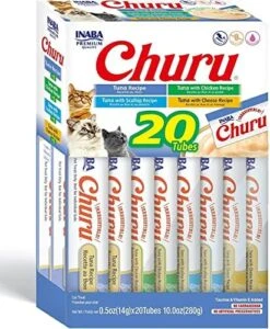 INABA Churu Cat Treats, Grain-Free, Lickable, Squeezable Creamy Purée Cat Treat/Topper With Vitamin E & Taurine, 0.5 Ounces Each Tube, 20 Tubes, Tuna & Seafood Variety Box 13 INABA Churu Cat Treats, Grain-Free, Lickable, Squeezable Creamy Purée Cat Treat/Topper With Vitamin E & Taurine, 0.5 Ounces Each Tube, 20 Tubes, Tuna & Seafood Variety Box -Greenies Pet Store 51t7Bz2UlL. AC
