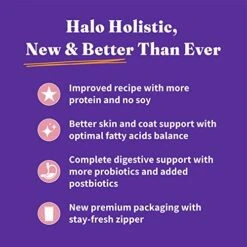 Halo Holistic Cat Food Dry, Wild-caught Salmon And Whitefish Recipe, Complete Digestive Health, Dry Cat Food Bag, Adult Formula, 6-lb Bag -Greenies Pet Store 51tAywvjv0L