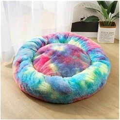 YangYan Soft Long Plush Cat Bed Round Plush Cat Bed House Round Pet Dog Bed For Small Dogs Cats Nest Winter Warm Sleeping Bed Puppy Mat (Color : A, Size : 40cm) -Greenies Pet Store 51tXOc PKUL. AC