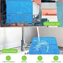 Femont X Large Licking Mat For Dog Slow Feeder Mat With 165 Strong Suction Cups For Peanut Butter,BPA Free Lick Pad For Pet Relieving Anxiety,Boredom,Grooming,Training(Blue,1 Spatula,1 Brush) 16 Femont X Large Licking Mat For Dog Slow Feeder Mat With 165 Strong Suction Cups For Peanut Butter,BPA Free Lick Pad For Pet Relieving Anxiety,Boredom,Grooming,Training(Blue,1 Spatula,1 Brush) -Greenies Pet Store 51tlZPPCsaL