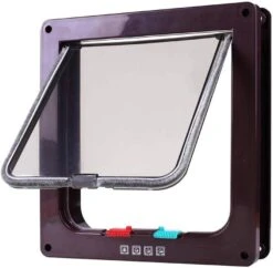 GENERIC Door M Size Cat Flap Door With 4 Way Lock Security Flap Door For Dog Cat Kitten Small Gate Door Kit Cat Door 2Pcs White -Greenies Pet Store 51ujINT2hzL. AC