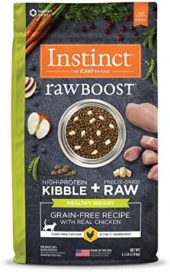 Instinct Raw Boost Healthy Weight Grain Free Recipe With Real Chicken Natural Dry Cat Food, 10 Lb. Bag -Greenies Pet Store 51vL9ZevjeL. AC