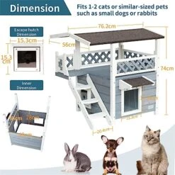 ACQUIRE Cat House For Outdoor Cats Weatherproof With Escape Door For Outdoor Backyard Gardens -Greenies Pet Store 51vNjjgSsAL