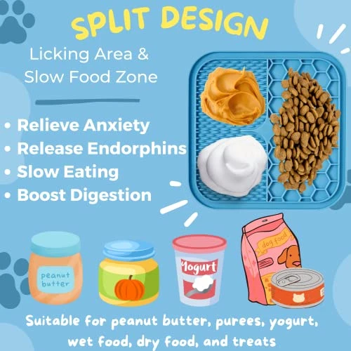 GENERIC Lick Mat For Dog And Cat, 2 Pack With Suction And Spatula, Anxiety And Boredom Relief, Great For Peanut Butter Blue, Orange 3 GENERIC Lick Mat For Dog And Cat, 2 Pack With Suction And Spatula, Anxiety And Boredom Relief, Great For Peanut Butter Blue, Orange - Image 2
