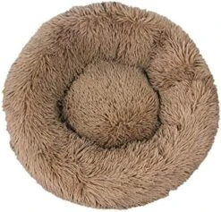 YangYan Super Soft Pet Bed Kennel Dog Round Cat Winter Warm Sleeping Bag Long Plush Puppy Cushion Mat Portable Cat Supplies 46/50/60cm (Color : White Brown, Size : 35cm) -Greenies Pet Store 51vthpinQKL. AC