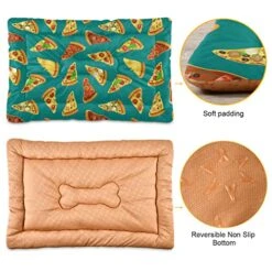 Food Pizza Dog Bed Cat Bed Soft Comfortable Pet Bed Non-Slip Calming Kennel Pad For Small Medium Large Dogs Cats 2116472 -Greenies Pet Store 51w2ZBcOmyL