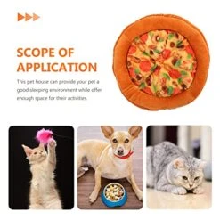 Plushes Outdoor Toys Cat Bed Indoor Cat Sleeping Mat Pizza Shaped Cat Cushion Soft Warm Dog Bed Round Bed Mats Pet Mattress Crate Pad Creative Pets Supplies Outdoor Playset -Greenies Pet Store 51wIUjqlESL