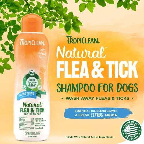 TropiClean Soothing Natural Flea And Tick Dog Shampoo | Natural Flea And Tick Prevention For Dogs | Made In The USA | 20oz 5 TropiClean Soothing Natural Flea And Tick Dog Shampoo | Natural Flea And Tick Prevention For Dogs | Made In The USA | 20oz - Image 3