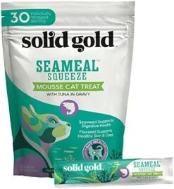 Solid Gold Lickable Cat Treats - Chicken SeaMeal Squeeze Squeezable Cat Treats For Indoor Cats 30 Pack - Made With Fiber-Rich Seaweed For Digestive Health For Immune Support - 3 Oz / 30 Count -Greenies Pet Store 51x5COySVqL. AC