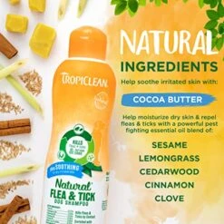 TropiClean Soothing Natural Flea And Tick Dog Shampoo | Natural Flea And Tick Prevention For Dogs | Made In The USA | 20oz 10 TropiClean Soothing Natural Flea And Tick Dog Shampoo | Natural Flea And Tick Prevention For Dogs | Made In The USA | 20oz -Greenies Pet Store 51xNvlK2ocL