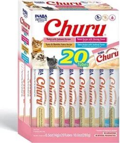 INABA Churu Cat Treats, Grain-Free, Lickable, Squeezable Creamy Purée Cat Treat/Topper With Vitamin E & Taurine, 0.5 Ounces Each Tube, 20 Tubes, Seafood Variety Box 13 INABA Churu Cat Treats, Grain-Free, Lickable, Squeezable Creamy Purée Cat Treat/Topper With Vitamin E & Taurine, 0.5 Ounces Each Tube, 20 Tubes, Seafood Variety Box -Greenies Pet Store 51xhBwcfSL. AC
