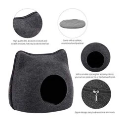YangYan Cat Bed Cave Sleeping Bag Zipper Cat Shape Felt Cloth Cat House Bed For Cats Basket Bags Animals Beds Nest Cushion Pet Supplies (Color : 50x 20cm) -Greenies Pet Store 51yLC8ArzTL