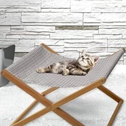 Lunarable Oktoberfest Pet Hammock, Salty Pretzels On Diamond Pattern Deutschland Country Snacks Food, Bed For Kittens Canopy With Durable Wooden Frame, 22" X 19 1/2" X 13", Sky Blue Ivory Redwood -Greenies Pet Store 51yNHpTd2L. AC