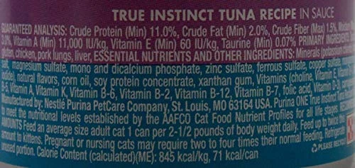 Purina One True Instinct Premium Wet Cat Food 3 Flavor 6 Can With Catnip Toy Sampler Bundle, 2 Each: Tuna Sauce, Chicken Gravy, Turkey Gravy (3 Ounces) 4 Purina One True Instinct Premium Wet Cat Food 3 Flavor 6 Can With Catnip Toy Sampler Bundle, 2 Each: Tuna Sauce, Chicken Gravy, Turkey Gravy (3 Ounces) - Image 2