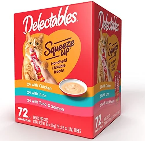 Hartz Delectables Squeeze Up Interactive Lickable Wet Cat Treats For Adult & Senior Cats, Tuna & Shrimp, 24 Count, 12 Ounces 12 Hartz Delectables Squeeze Up Interactive Lickable Wet Cat Treats For Adult & Senior Cats, Tuna & Shrimp, 24 Count, 12 Ounces - Image 10