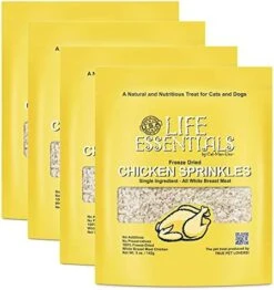 LIFE ESSENTIALS BY CAT-MAN-DOO All Natural Freeze Dried Chicken Crushed Sprinkles Powder For Dogs & Cats - No Fillers, Preservatives, Or Additives - No Grain Tasty Treat -Made In USA (4 Pack) -Greenies Pet Store 51zUVMBE8L. AC