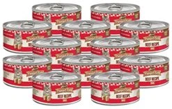 Merrick Purrfect Bistro Canned Wet Cat Food, Beef Recipe Pâté, Grain Free Natural Cat Food With Added Vitamins & Minerals For All Life Stages, 3 OZ Can (Pack Of 12)