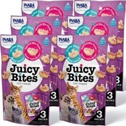 INABA Juicy Bites Grain-Free, Soft, Moist, Chewy Cat Treats With Vitamin E And Green Tea Extract, 0.4 Ounces Per Pouch, 18 Pouches (3 Per Bag), Tuna And Chicken -Greenies Pet Store 61 IHmfNi5L. AC