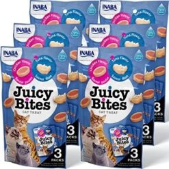 INABA Juicy Bites Grain-Free, Soft, Moist, Chewy Cat Treats With Vitamin E And Green Tea Extract, 0.4 Ounces Per Pouch, 18 Pouches (3 Per Bag), Tuna And Chicken -Greenies Pet Store 61JlJNccwaL. AC