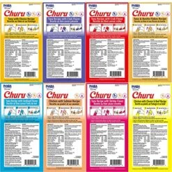 INABA Churu Cat Treats, Grain-Free, Lickable, Squeezable Creamy Purée Cat Treat/Topper With Vitamin E & Taurine, 0.5 Ounces Each Tube, 32 Tubes (4 Per Pack), 8 Flavor Variety 7 INABA Churu Cat Treats, Grain-Free, Lickable, Squeezable Creamy Purée Cat Treat/Topper With Vitamin E & Taurine, 0.5 Ounces Each Tube, 32 Tubes (4 Per Pack), 8 Flavor Variety -Greenies Pet Store 61X3475UrJL