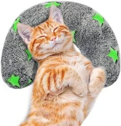 POMESEA Pet Pillow For Dogs, Glow In The Dark Soft Dog Neck Pillow, U-Shaped Pillow For Cat And Dog, Machine Washable Pet Calming Toy, Joint Relief Sleeping Improve For Pets (Pink) -Greenies Pet Store 61pooBpYL. AC