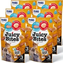 INABA Juicy Bites Grain-Free, Soft, Moist, Chewy Cat Treats With Vitamin E And Green Tea Extract, 0.4 Ounces Per Pouch, 18 Pouches (3 Per Bag), Tuna And Chicken -Greenies Pet Store 61r3Co46Q7L. AC
