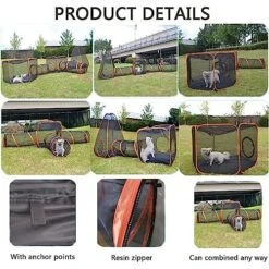 NOLLAM 6-in-1 Outdoor Large Cat Tent, Pop Up Cat Playpen With Cat Tunnel, Cat Houses & Condos, Portable Cat Playpen Outdoor Enclosures For Cat, Kitty, Dog, Puppy, Rabbit -Greenies Pet Store 61vMHbACOjL