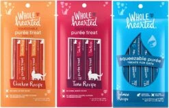 GENERIC Wholehearted Squeezable Puree Cat Treat (Chicken, Tuna & Salmon, 12-0.5 Oz Tubes)