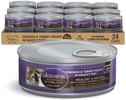 Dave's Pet Food Grain Free Wet Cat Food (Chicken Recipe In Saucey Pate), Naturally Healthy Canned Cat Food, Added Vitamins & Minerals, Wheat & Gluten-Free, 5.5 Oz (Case Of 24) -Greenies Pet Store 91rV T88l0L. AC